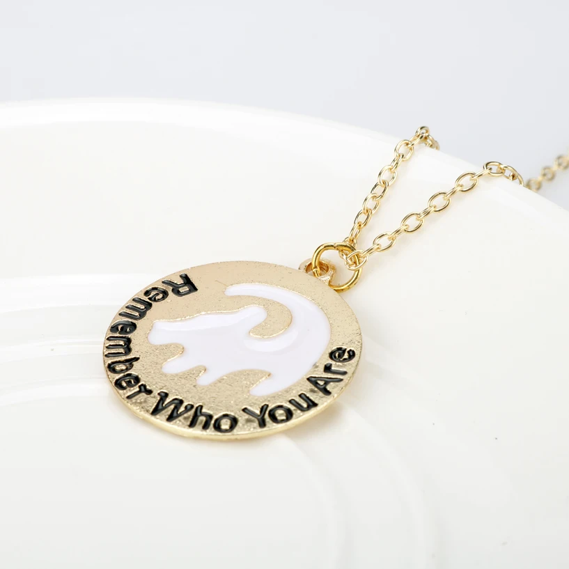 Simba ожерелье с Королём льва вдохновляет ювелирные изделия, колье с надписью «вспомните, кто вы есть», женские модные аксессуары, 50 см+ цепочка в подарок