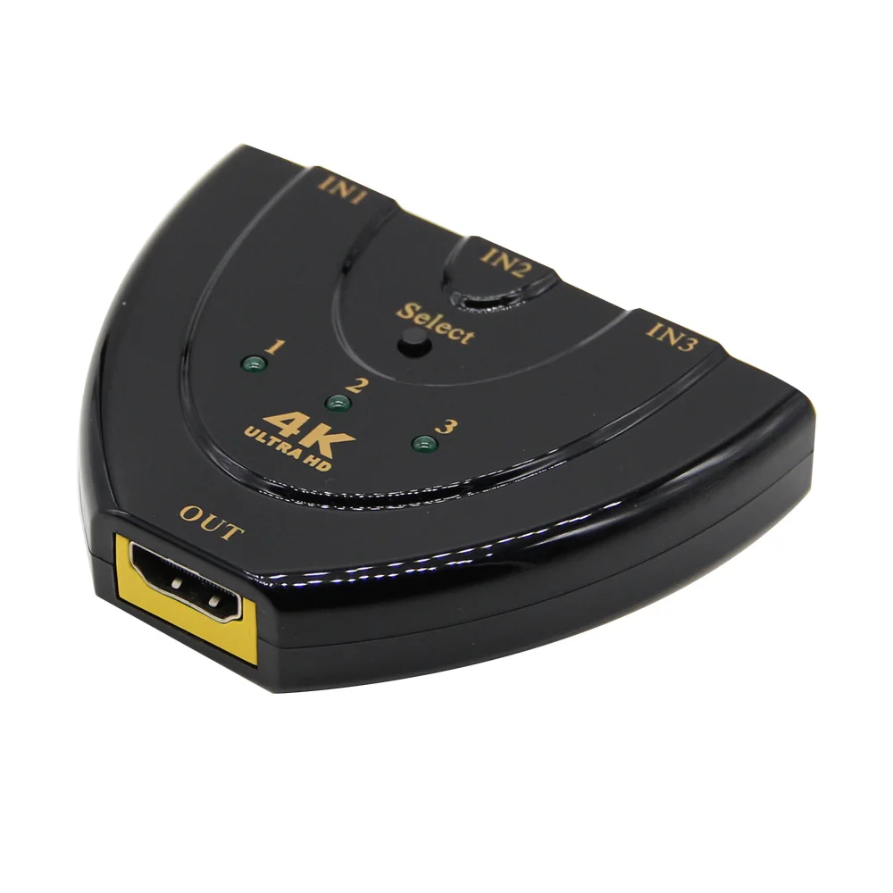 

3 Port HDMI Switch Switcher 4K*2K 3D Mini HDMI Splitter 3 in 1 out Port Hub for DVD HDTV Xbox PS3 PS4 1080P