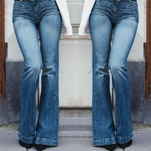 Женские узкие синие джинсы с двойным карманом, эластичные свободные джинсы с карманами, повседневные умягчители, Осенние штаны