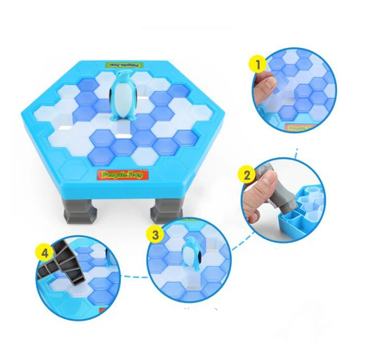 Mini Penguin Trap Activate Funny Game Interactive Ice Breaking Table Penguin Trap Entertainment Toy for Kids Family Fun Game