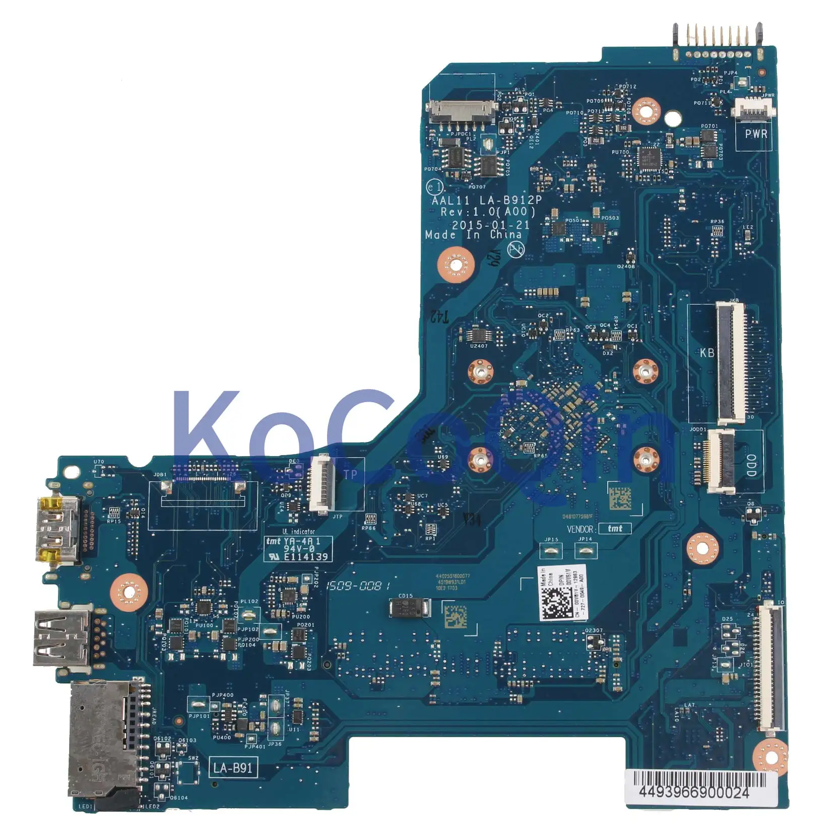 Motherboard para Dell Kocoqin Laptop Inspiron Mainboard Cn-00v51v 00v51v La-b912p Sr1yw N3540 5551 5552 - Imagem 4