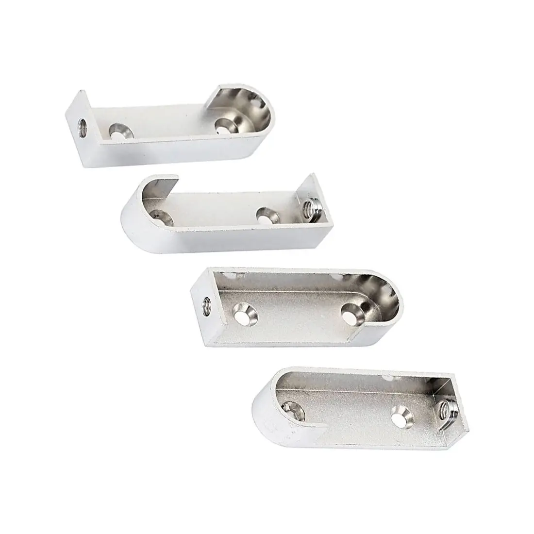 

16mm Dia Clothes Closet Rod Flange Holder Support Bracket 2 Pairs