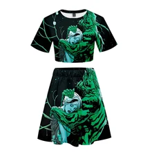 Болотная вещь костюм Короткая юбка костюм Горячая футболка с короткими рукавами и короткая болотная вещь юбка костюм из двух предметов высокого качества уличная одежда