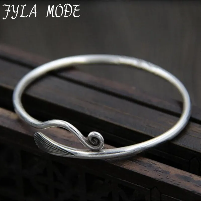 

Fyla Mode 2017 Simple Bangles 100% Real S999 Sterling Silver Bracelet Bangle For Men or Women Fine Jewelry 3.20mm 17.40g WTB040