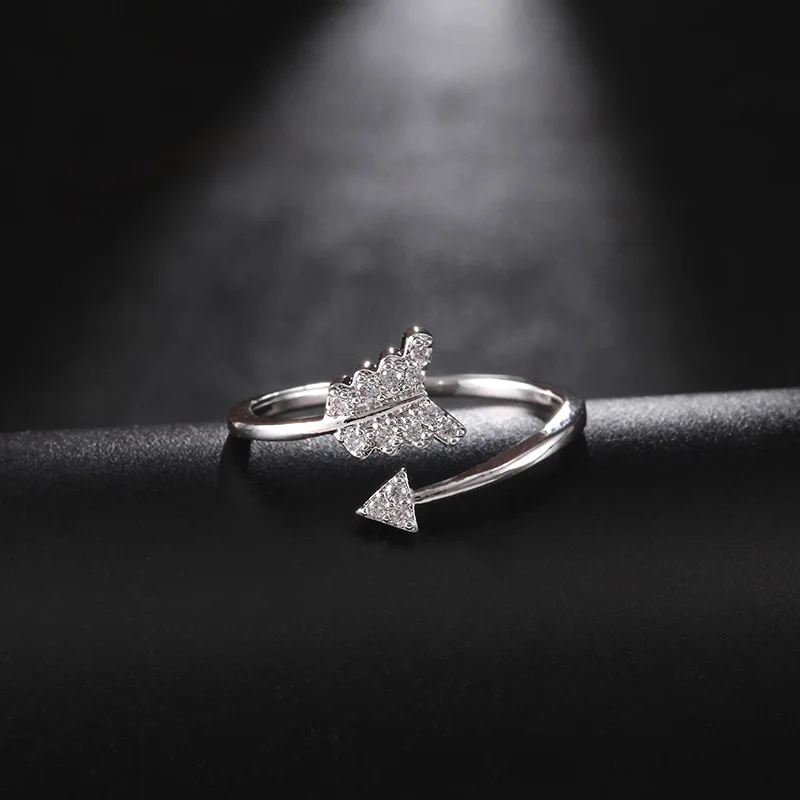 

St.kunkka 925 Sterling Silver Zircon Arrow Ring Crystal Wedding Party Female Rings For Woman Girls Bijoux Ring Fashion Jewelry