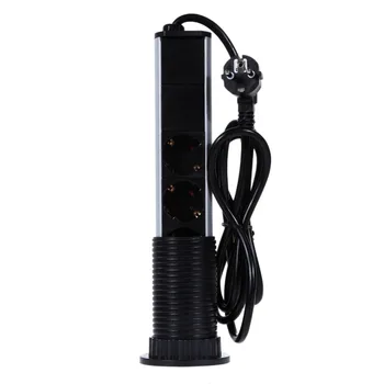 

220V 16A Pull Pop Up Electrical 3 Plug Sockets 2 USB Outlet Power Socket Home Desk Socket for Countertop Worktop EU Plug