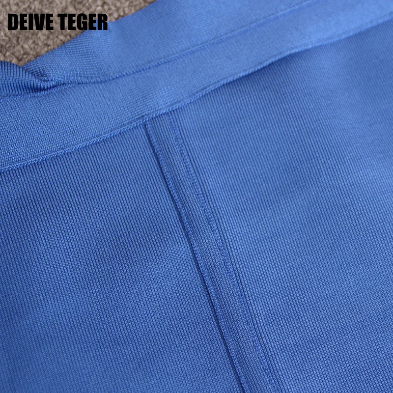 DEIVE Teger Sexy Back Открыть Вечерние платья оборками Вечеринка пол Длина Длинные