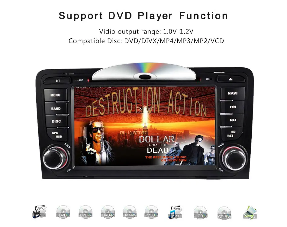Best 2 din Android 8.1 Car DVD Player Head unit For Audi A3 8P S3 RS3 2003 2004 2005 2006 2007 2008 2009 2010 2011 Radio Multimedia 17