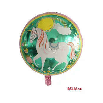 

50psc/lot 18inch Grassland unicorn party balloon Helium Aluminum foil balloon wedding birthday party decorations Supplies