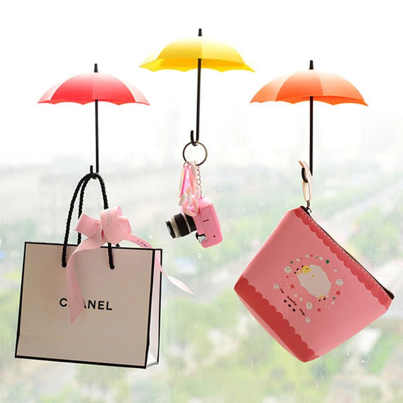 

3PCS/Set Cute Wall Hook Umbrella Organizer Durable Creative Free Nails Storage Hooks