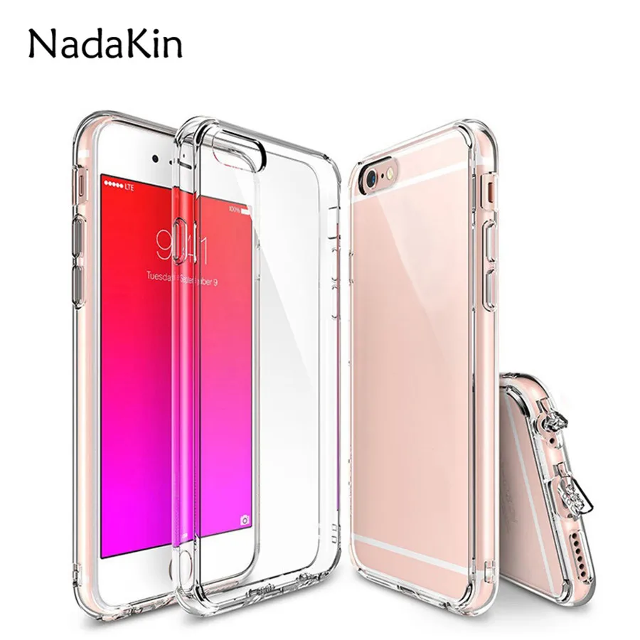 

Clear Hybrid Bumper Hard PC Acrylic Back Case Soft TPU Frame Shockproof Cover for iPhone 5 5S SE 6 6S 7 8 Plus X XS Max XR