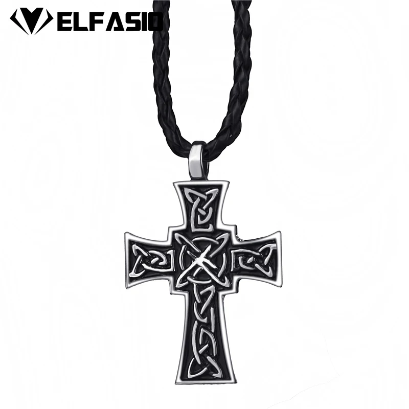 Solar Druid Sterling silver talisman Large Celtic Cross Necklace Irish pendant
