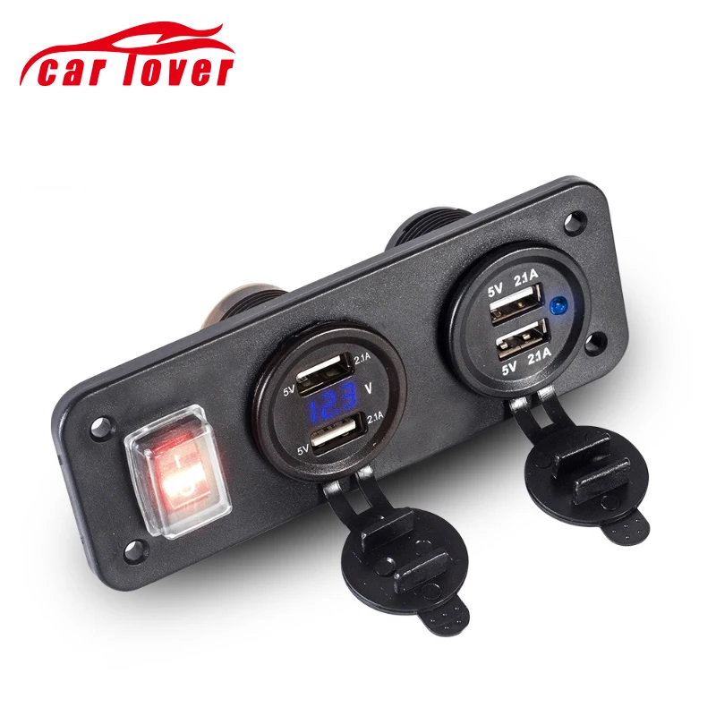 Машинная Зажигалка для сигарет розетка 4 зарядных порта USB автомобиля Зарядное