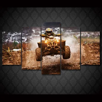 

5 Pcs/Set Framed HD Printed Wild Motorcycle Rally Wall Art Picture Canvas Print Decor Poster Modern Canvas Oil Painting