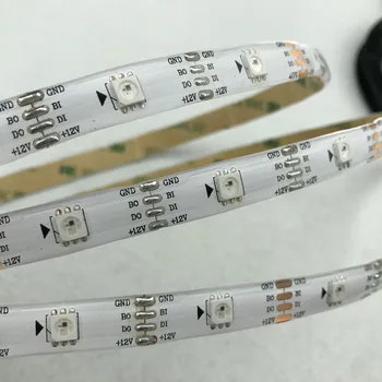

30leds/m;5m WS2815 DC12V addressable full color RGB 5050 LED strip;waterproof in silicon coating;IP65;WHITE PCB