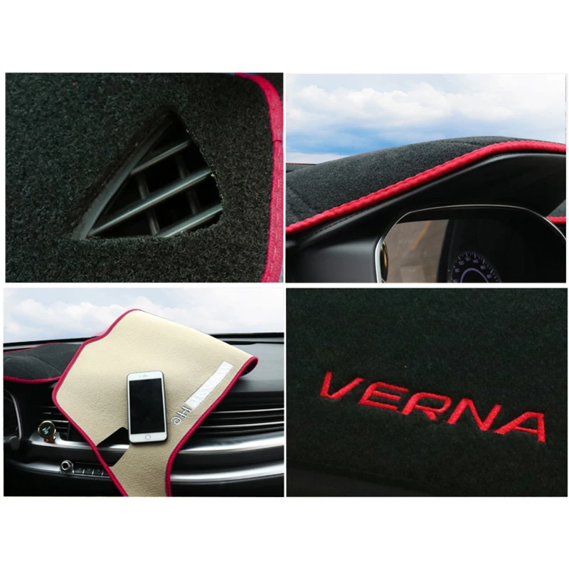 Для Hyundai Solaris Accent Verna 2012 2013 2014 2015 2016 2017 LHD крышка приборной панели автомобиля коврик