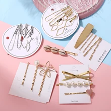 Винтажная заколка для волос с искусственным жемчугом золотого и серебряного цвета, свадебная заколка для волос, жемчужные ювелирные Заколки Для Волос