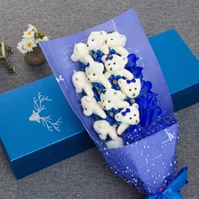 Confession Valentine's Day Gift Rose Bear Soap Flower Bouquet Everlasting Flower Present for Girl Girlfriend Birthday with Box