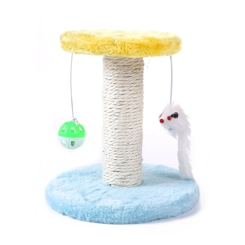 

Cute Plush Cat Climb Shelf Scratch Tree Pet Play Toy Mouse Scratching Double Hanging Ball Post Climbing Frame Cat Furniture