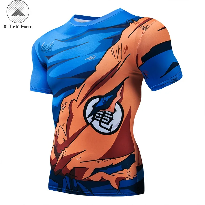 Новая мужская мода Goku Dragon Ball 3D принт с коротким рукавом Косплей Футболка