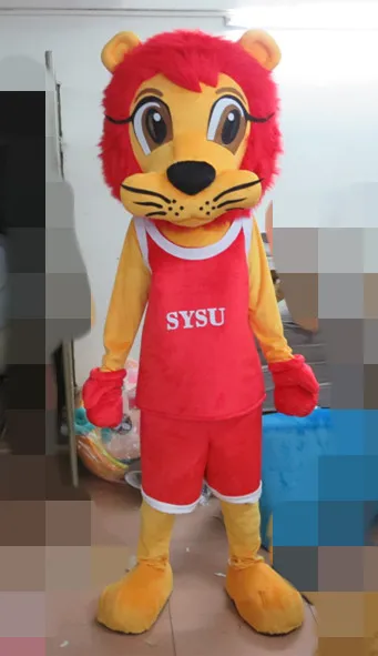 

Hot Sale Cartoon Red Lion Mascot Costume Adult Character Costume