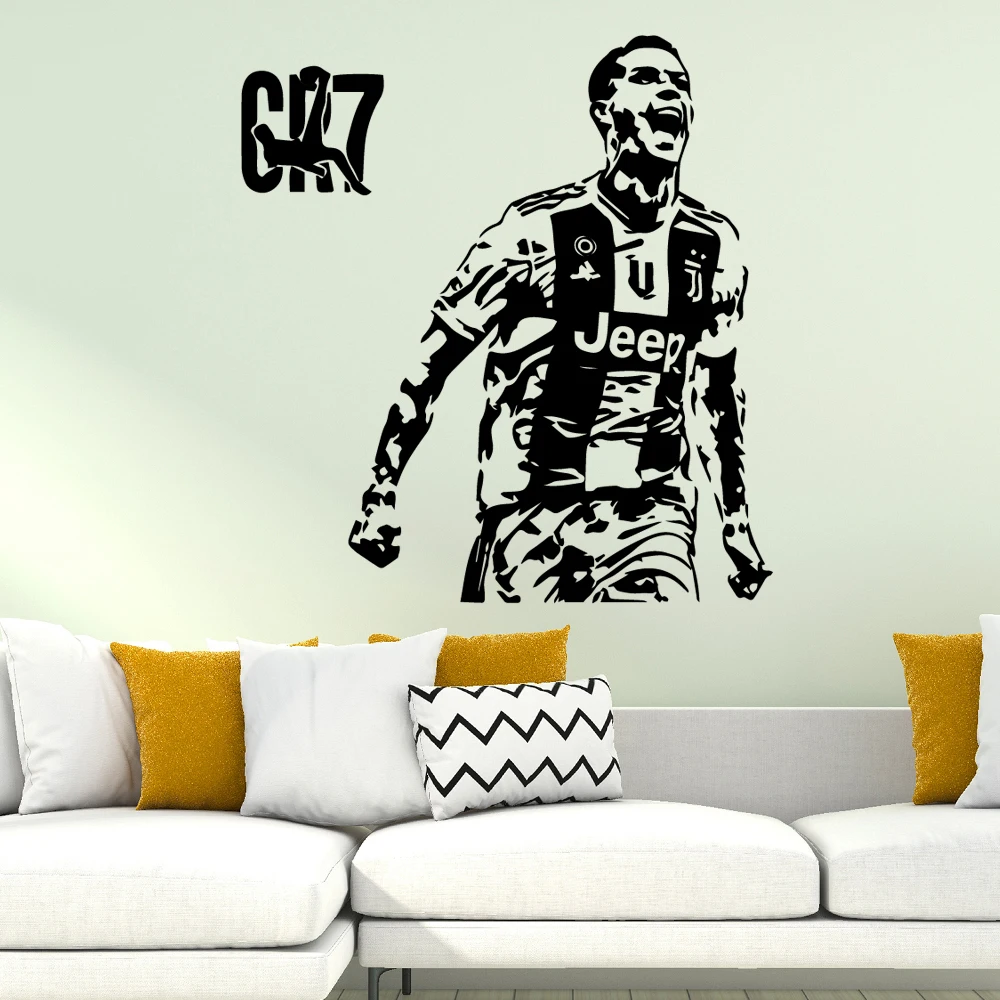

Real Madrid Ronaldo CR7 football soccer Wall Sticker Removable Nursery Room Decor Decoration For Kids Rooms naklejki na sciane