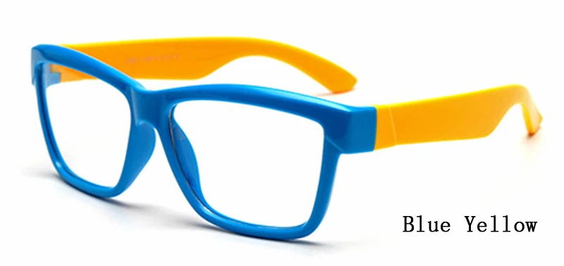 Две оправы occlock для детей с прозрачными линзами, детские оправы для очков для мальчиков и девочек, оптические очки для близорукости по рецепту Oculo S830 - Цвет оправы: Blue Yellow