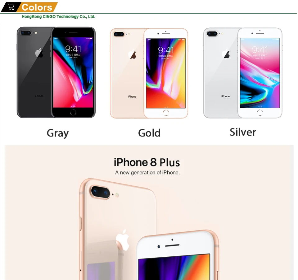 Мобильный телефон Apple iphone 8 Plus, шестиядерный процессор iOS, 3 Гб ОЗУ, 64-256 Гб ПЗУ, 5,5 дюйма, 12 МП, отпечаток пальца, 2691 мА/ч, LTE