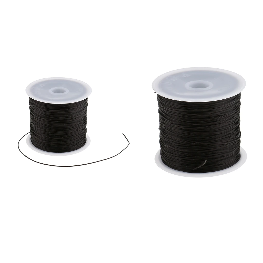 Professional Salon Hair Weave Sew Decoration Thread for Wig Weft Hair Extension,(Pack of 2,60M,Black)