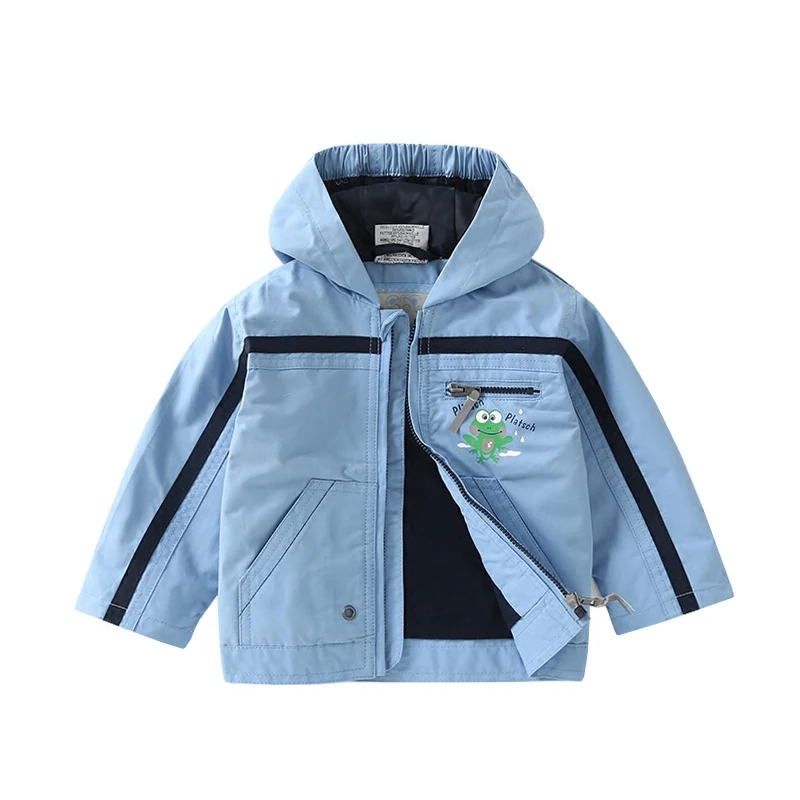 

New Spring autumn Baby Boy Hooded Coat Clothes Children Boy Zip Outwear Kids Windproof Jackets
