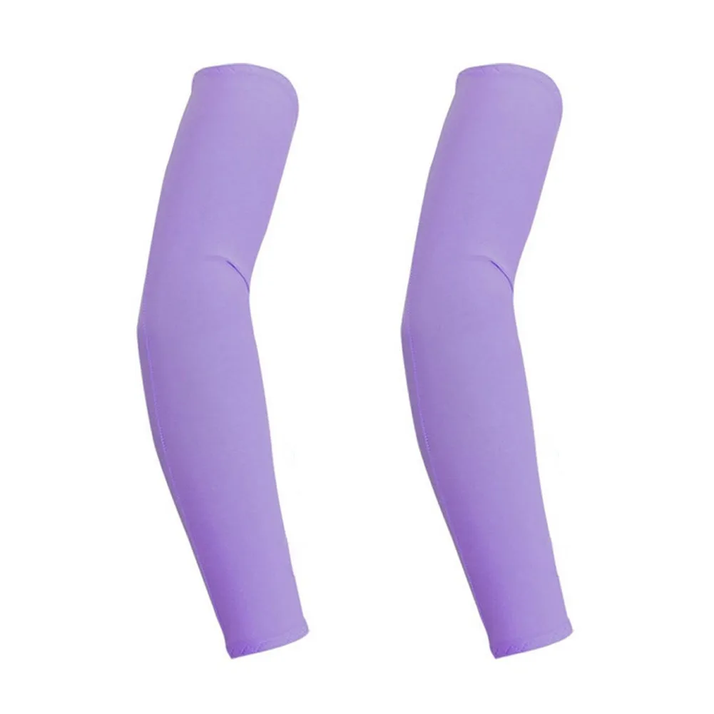 1 пара Защита от солнца УФ Блок рука рукава Прохладный теплая крышка для Открытый Велоспорт Гольф Рыбалка восхождение ASD88 - Цвет: Purple Fingerless Gl