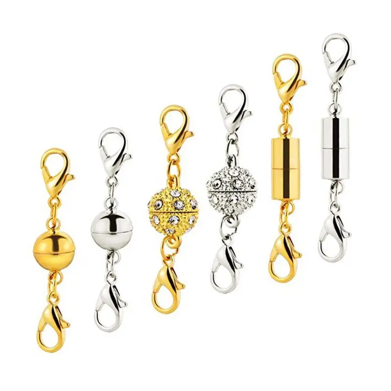 

31 Pcs/set Magnet Buckle Bracelet Necklace Connection Extension Chain Set Cylindrical Spherical Buckles jewelry findings
