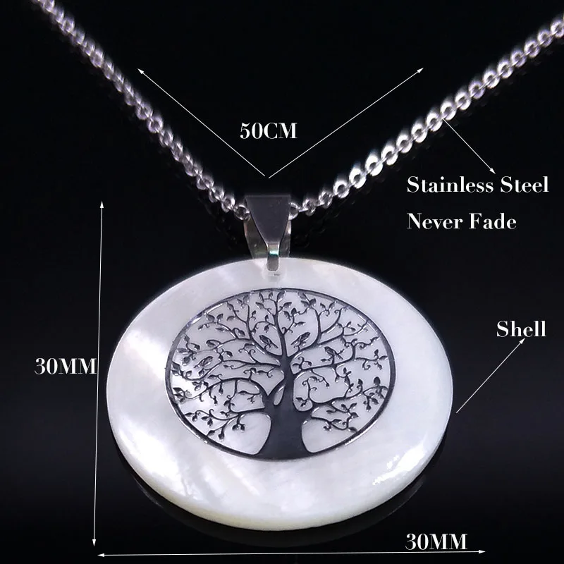 Массивное ожерелье из нержавеющей стали для женщин серебряного цвета Дерево жизни ожерелье ювелирные изделия colgantes mujer moda N1887