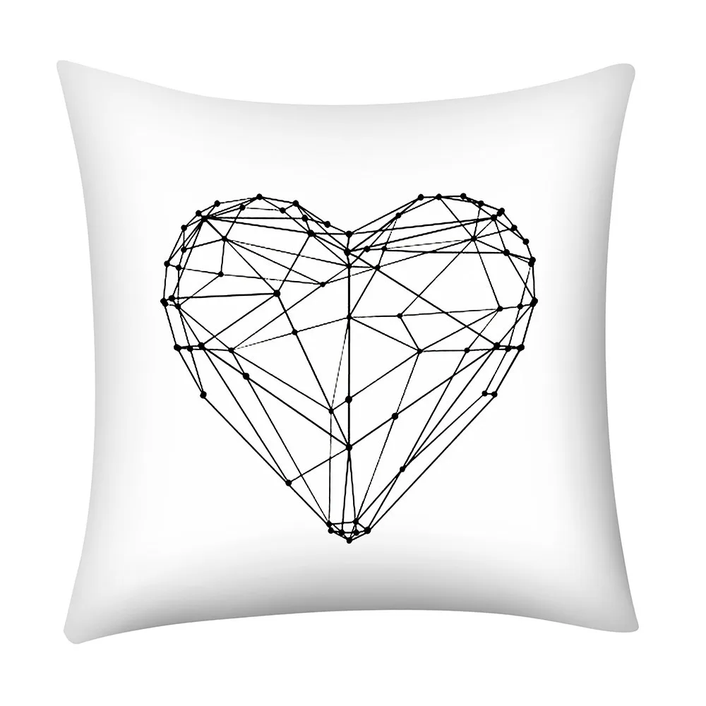 

ISHOWTIENDA Heart Line Print Pillow Case Polyester Sofa Car Cushion Cover Home Decor Pillow Cover decorative pillows for sofa