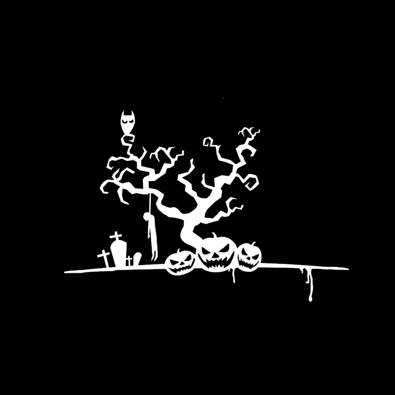 QYPF 14 5*9 7 крутой Хэллоуин жуткое дерево декор автомобиля стикер аксессуары винил