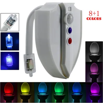 

2018 New Motion Sensor LED Toilet Night Light Waterproof UV LED Toilet Bowl Lamp Nightlight 8 Colors Activated Smart Light