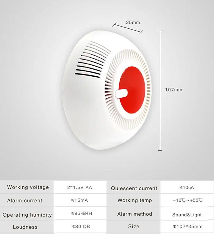 Прочный практичный геометрический Крытый туман сигнализации-10-50 C 20-30 95% RH детектор дома бытовой 80dB сигнализации инструмент