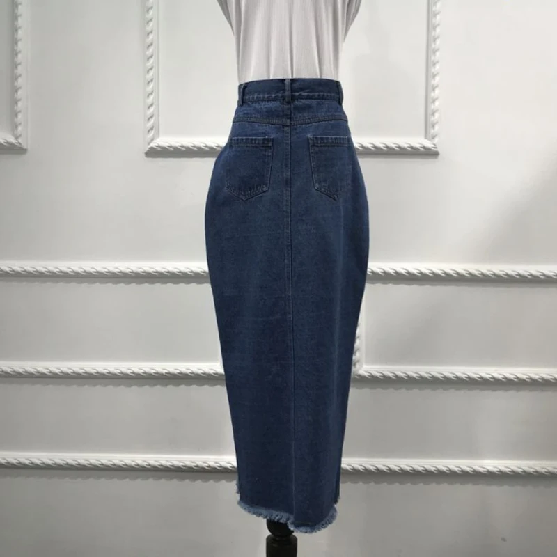 Faldas Mujer Moda размера плюс абайя Дубай мусульманская женская длинная джинсовая юбка турецкий исламский повседневные джинсы облегающие макси юбки