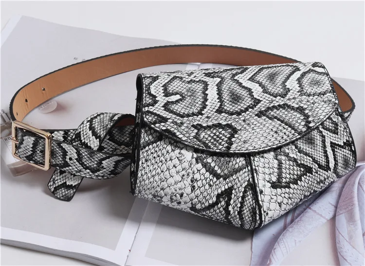 

2019 New Saddle Bag Polygon Women Serpentine Fanny Pack Ladies Waist Belt Waist Bag Pu Leather Small Shoulder Bags Bum