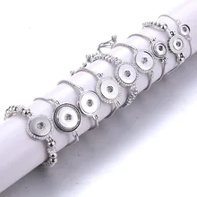 Nova moda pulseiras de corrente ajustável metal snap pulseira ajuste 18mm/12mm snap botões diy snap jóias para mulher
