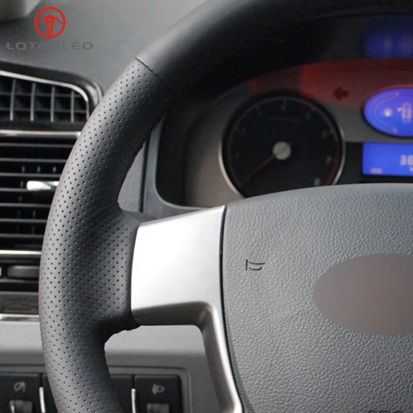 LQTENLEO черная искусственная кожа DIY Ручная сшитая крышка рулевого колеса автомобиля для Geely Emgrand 7 EC7 EC715 EC718
