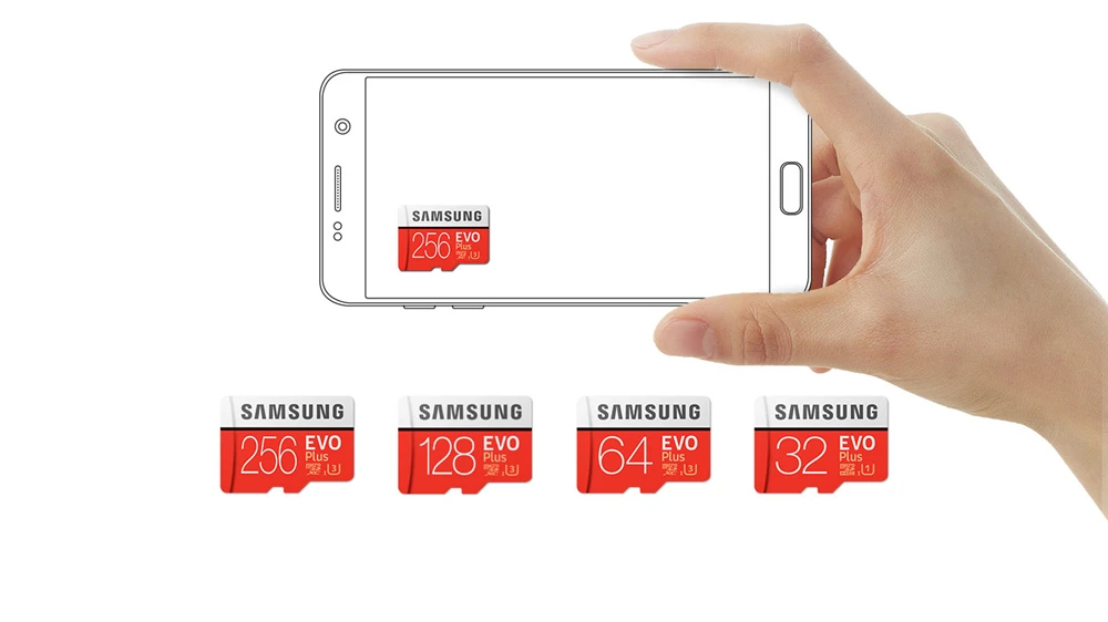 SAMSUNG Microsd Оригинальная карта памяти 256G 128GB 64GB 32GB 16GB 8GB класс 10 EVO Plus Micro SD карты