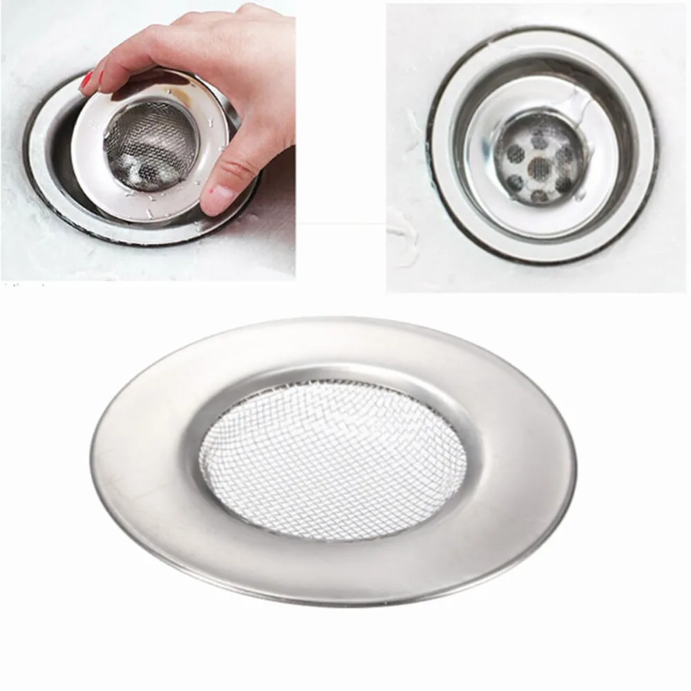Dia 7.5cm Sink Strainer Stainless Steel Bathtub Hair Catcher Stopper Shower Drain Hole Filter