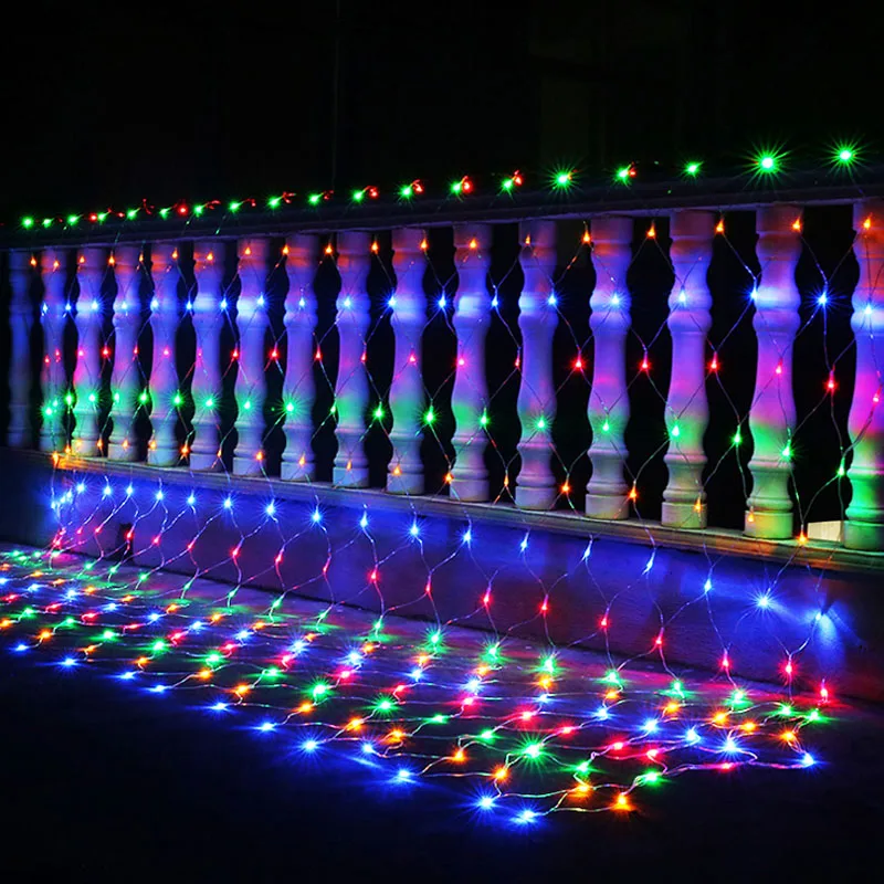

AC220V 2MX3M 204LEDs Net Night Mesh Fairy String Light Christmas Wedding Party Decoration 8 Function Controller