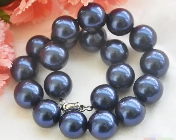 

3583 blue round SOUTH SEA SHELL PEARL NECKLACE