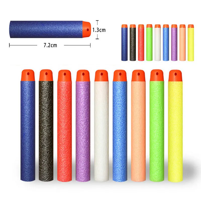

100Pcs Hollow Hole Head Soft Foam Bullets Toy Gun Darts for Nerf Refill Darts 7.2cm Universal Blasters for N-strike Elite Series