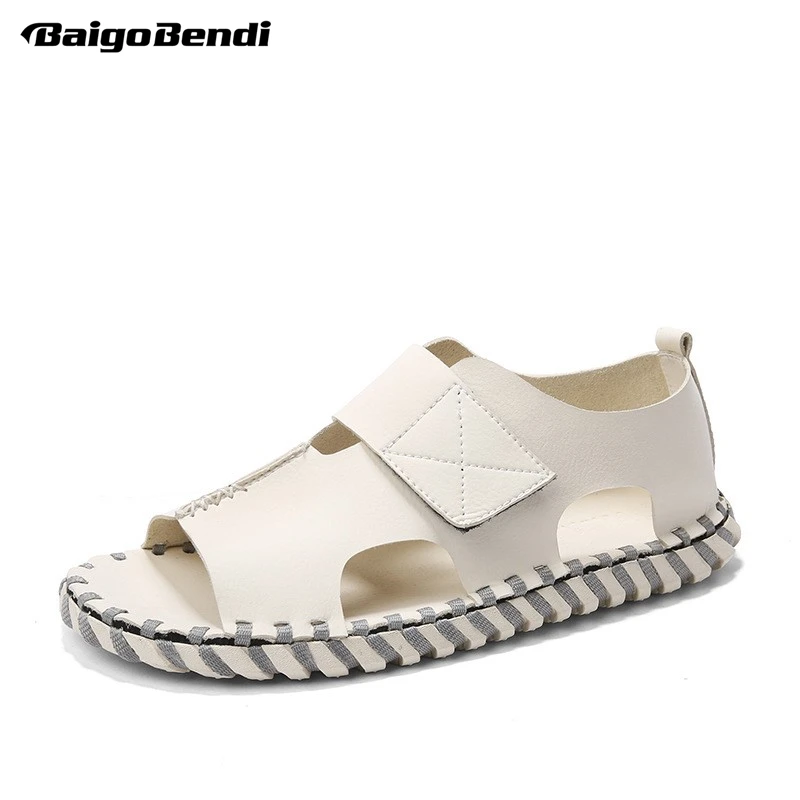 Fashion Man Roman Leather Slippers Leisure Anti-skid Beach Shoes Light Weight Hook Loop Sandals Man Summer Casual Shoes Fashion Man Roman Leather Slippers Leisure Anti-skid Beach Shoes Light Weight Hook Loop Sandals Man Summer Casual Shoes