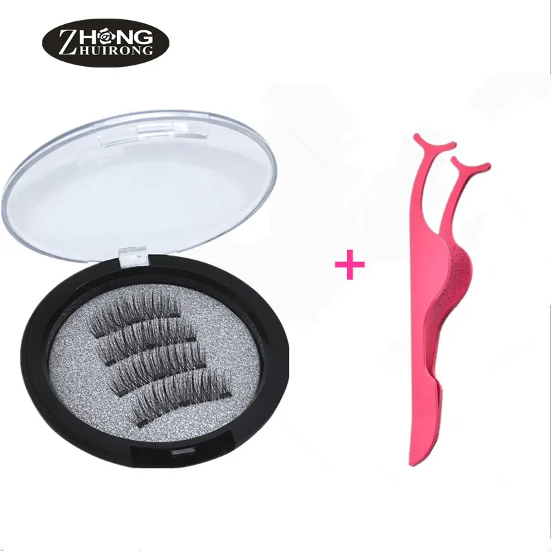 

3D magnetic eyelashes with 3 magnets handmade natural magnet eyelash extension with gift box 52HB-3
