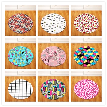 

Geometric Round Tapete For Living Room Bedroom Home Decor Carpet Rug Children Kids Soft Play Mat