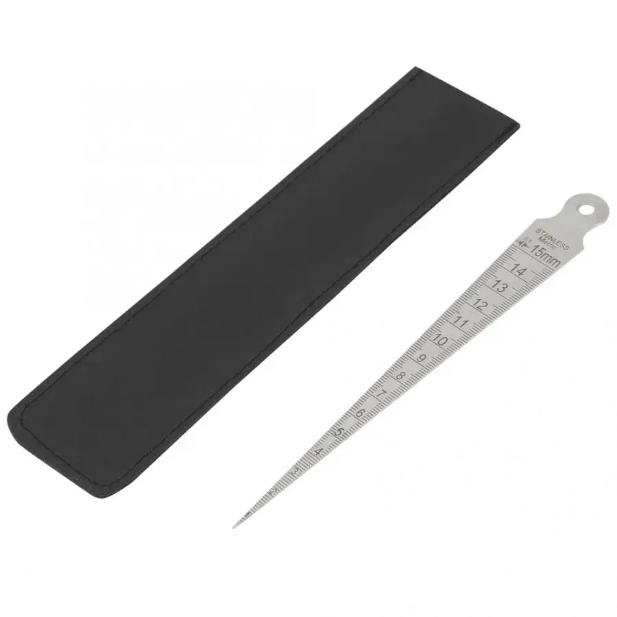 Paslanmaz Feeler Gauge 1 шт. из нержавеющей стали сварочный конус Feeler Калибровочная линейка отверстие контрольный инструмент 0-15 мм измерительные приборы для сварки